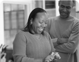 Couple smiling together